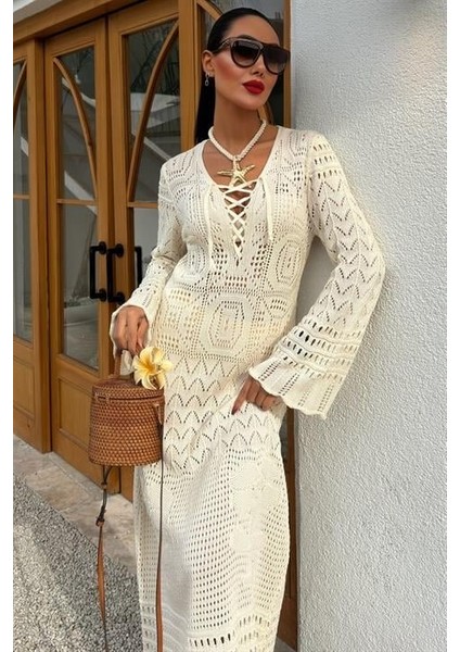 Mottisfashion Birit Detaylı Ajurlu Elbise 2838 fırsatları