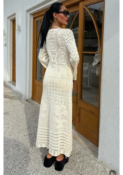 Mottisfashion Birit Detaylı Ajurlu Elbise 2838