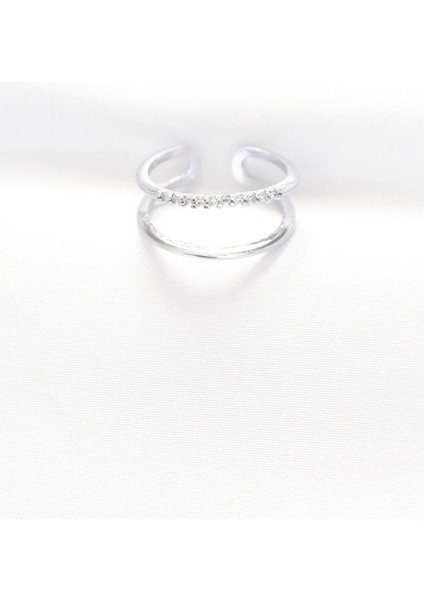 2li Görünümlü Su Yolu Tasarımlı Silver Renk Ayarlanabilir Yüzük fiyatları