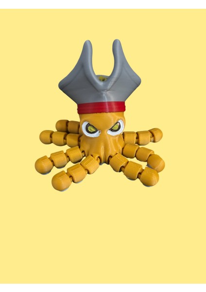 Hareketli Ahtapot Şapkalı – Magnetli, Hareketli Fleksi, Renkli Masaüstü Dekor ve Oyuncak