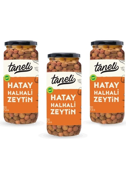 3'lü Hatay Halhali Yeşil Zeytin 900 gr (300 gr x 3)