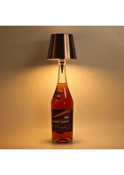 Cam Şişe Uyumlu Masa Lambası Ambiyans Işığı Şarjlı 3 Renk Parlaklığı Ayarlanabilir