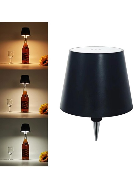 Cam Şişe Uyumlu Masa Lambası Ambiyans Işığı Şarjlı 3 Renk Parlaklığı Ayarlanabilir modelleri