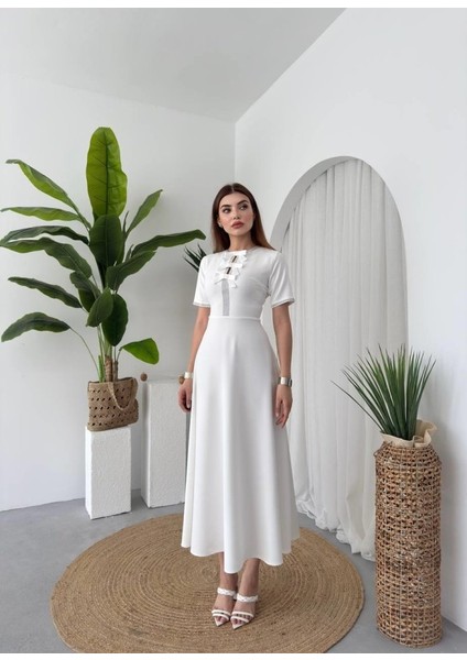 Mottisfashion Wera Taşlı Fiyonk Detaylı Elbise indirimleri