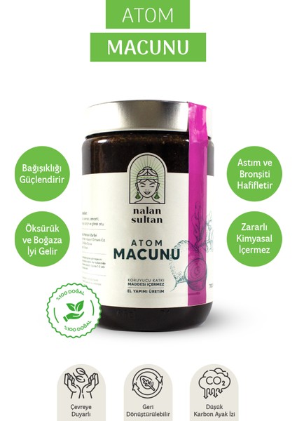 | Atom Macunu, El Yapımı, Bağışıklığı Güçlendirir, Solunum Yolu Şikayetlerini Giderir (700 gr)