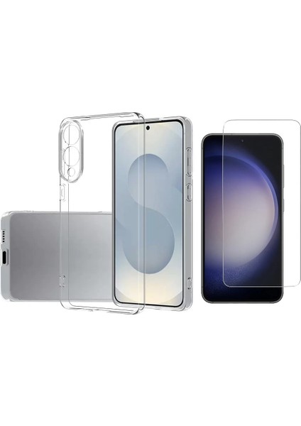 Samsung Galaxy S25 Edge Kılıf Zore Süper Silikon Kapak + Cam Ekran Koruyucu