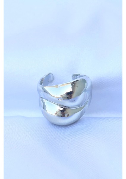 Pirinç Gümüş Renk Ayarlanabilir Damla Yüzük fiyatları