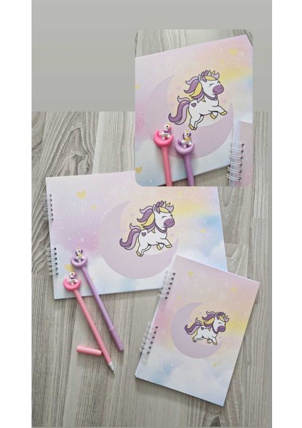 Unicorn Temalı Resim Defteri - A5 Çizgili Defter ve 2 Jel Kalem fırsatları