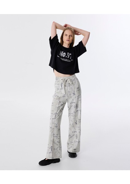 Slogan Baskılı Pantolon TW6250003094018