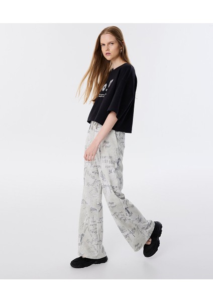 Slogan Baskılı Pantolon TW6250003094018 fiyatları