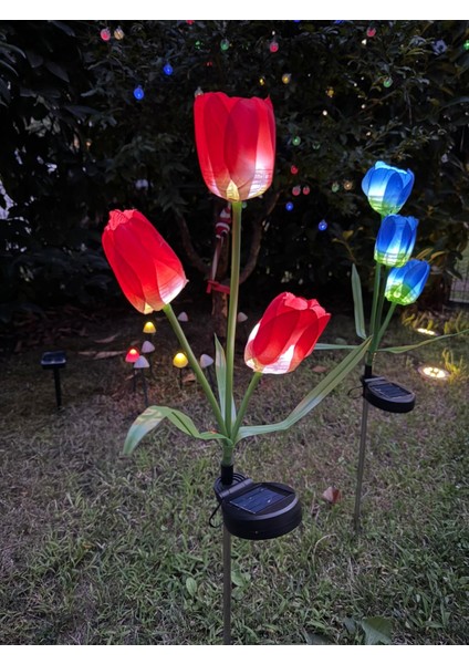 Güneş Enerjili 3 Kafalı Lale Işıkları Dış Mekan LED Aydınlatma Solar Tulip Lights modelleri