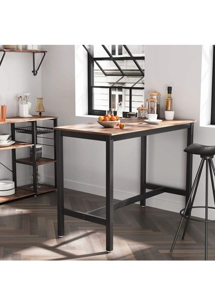 Baro Siyah Metal Ahşap Yemek Masası Yüksek 120X60X90 fiyatları