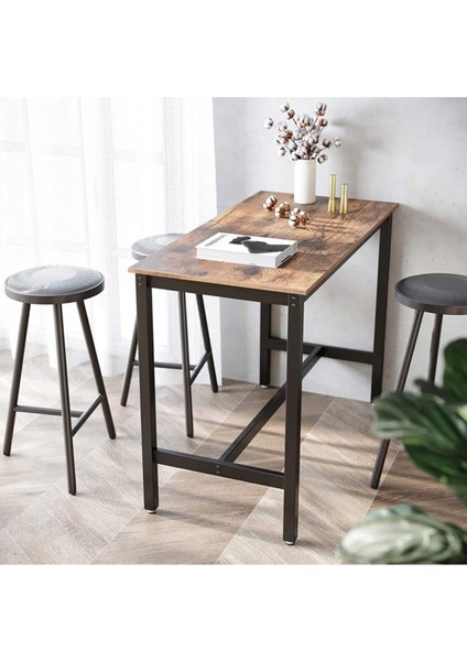 Baro Siyah Metal Ahşap Yemek Masası Yüksek 120X60X90 modelleri