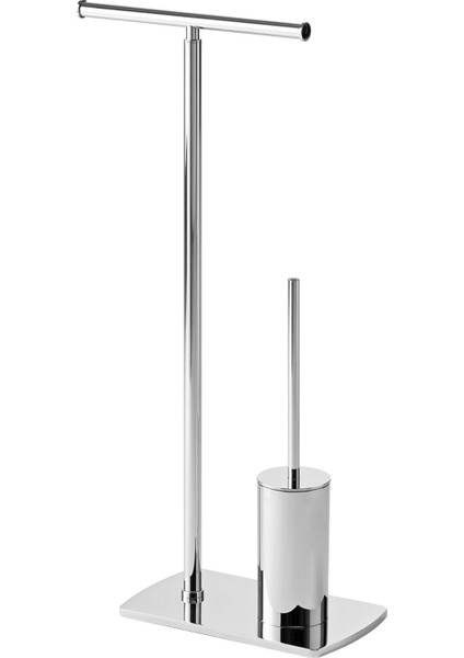 Florida Ayaklı Tuvalet Kağıtlık+Fırçalık - Krom