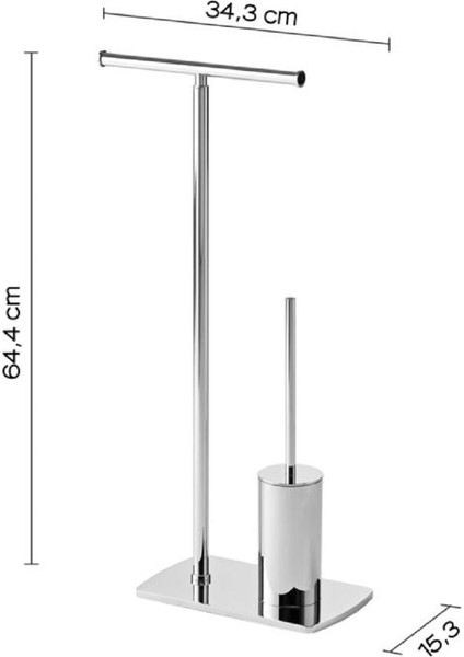 Florida Ayaklı Tuvalet Kağıtlık+Fırçalık - Krom fırsatları