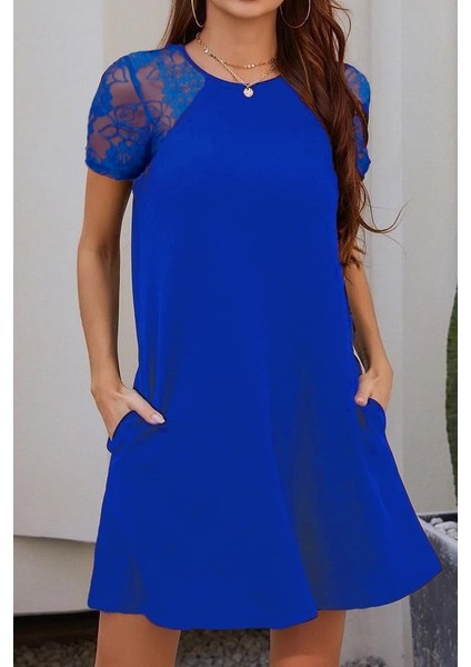 Mottisfashion Kol Dantel Viskon Elbise