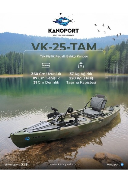 Vk-25 Tam Tek Kişilik Balıkçı Kanosu
