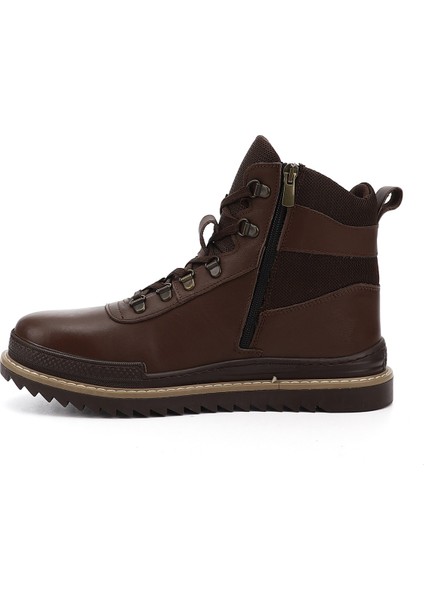 Gön Hakiki Deri Yuvarlak Burun Kauçuk Taban Bağcıklı Fermuarlı Günlük Erkek Bot 05803 fırsatları