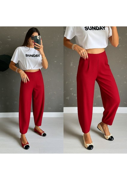 Mottisfashion Kadın Yüksek Bel Krep Pantolon modelleri