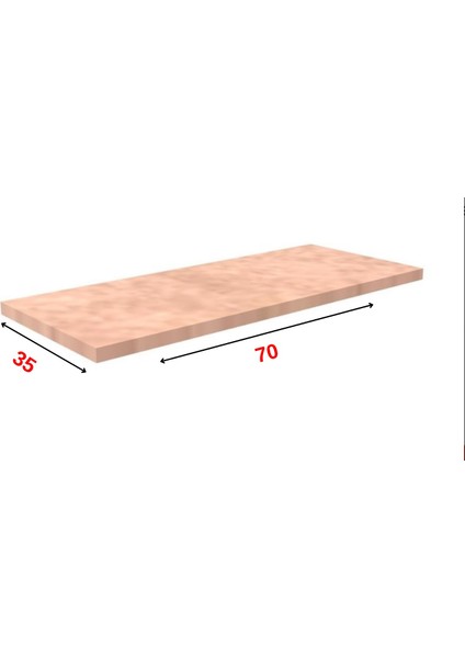 25X90 cm Ham Mdf Dekoratif Ahsap Raf