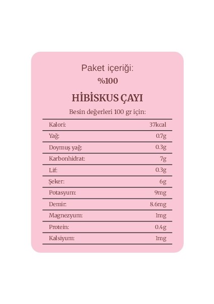 Hibiskus Çayı 100GR modelleri
