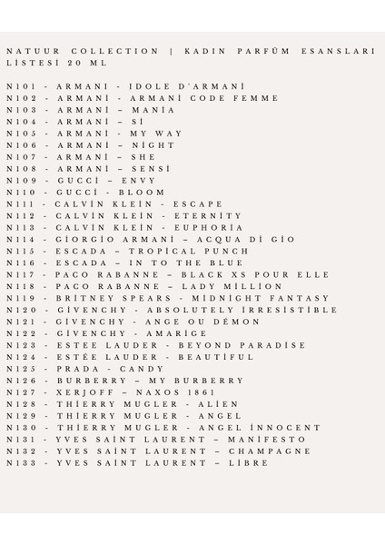 N190 Givenchy - Hot Couture Kadın Parfüm Esansı Esansiyel Yağ Yoğun Konsantre Koku 20 ml modelleri