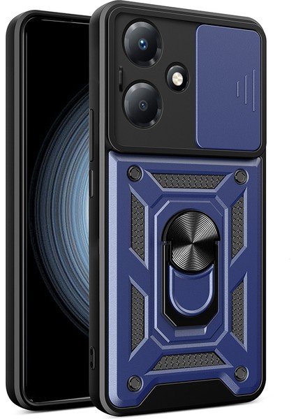 Infinix Hot 30 Play Kılıf Magnetik Standlı Kamera Korumalı Klcr Sürgülü Vega Kapak - Siyah fiyatları