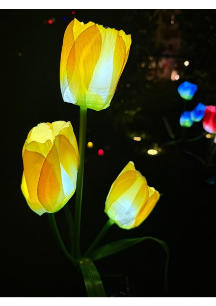 Güneş Enerjili 3 Kafalı Lale Işıkları Dış Mekan LED Aydınlatma Solar Tulip Lights modelleri