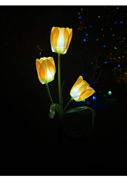 Güneş Enerjili 3 Kafalı Lale Işıkları Dış Mekan LED Aydınlatma Solar Tulip Lights fırsatları