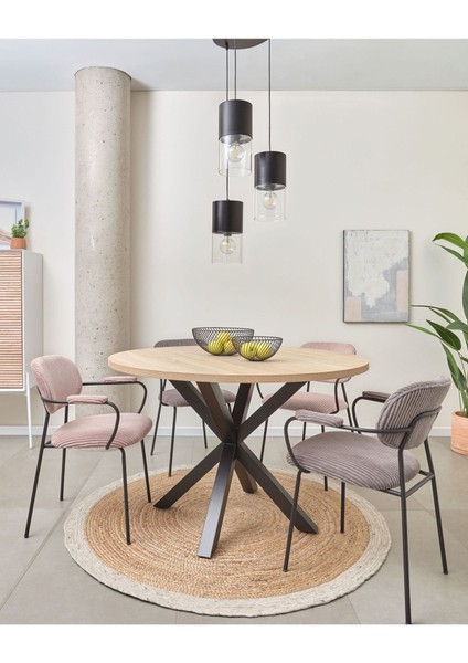 Sleteos Yemek Masası Siyah Ayak Kaplamalı Mdf Tabla fiyatları