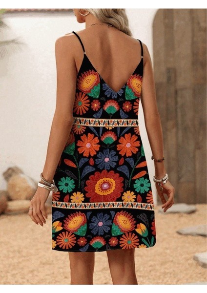 Mottisfashion Kadın Ip Askılı V Yakalı Süprem Elbise modelleri