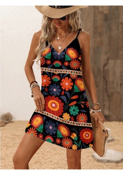 Mottisfashion Kadın Ip Askılı V Yakalı Süprem Elbise fırsatları