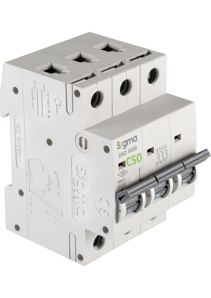 6SM350C C Tipi Trifaze 3X50A 6ka Otomatik Sigorta