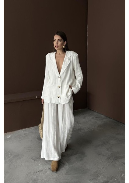 Mottisfashion Beyaz Oversize Müslin Takım fiyatları