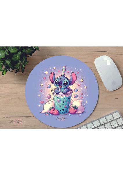 Sevimli Stitch Temalı Mouse Pad Kare Mouse Pad, Ofis Mause Pad, Kaymaz Taban
