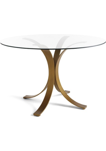 Trim Gold Metal Cam Yemek Masası