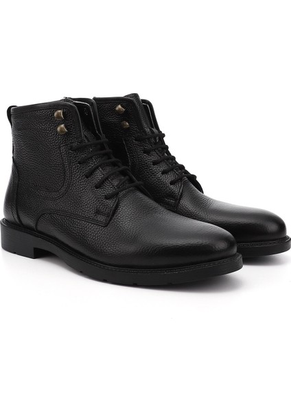 Erkek Siyah Fermuarlı Hakiki Deri Klasik Bot modelleri
