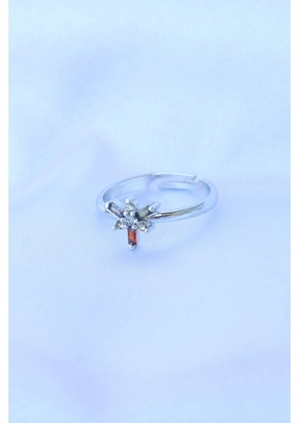 Pirinç Gümüş Renk Ayarlanabilir Renkli Zirkon Taşlı Yusufçuk Yüzük fiyatları