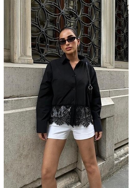 Mottisfashion Andrea Dantel Detay Gömlek 3385-08
