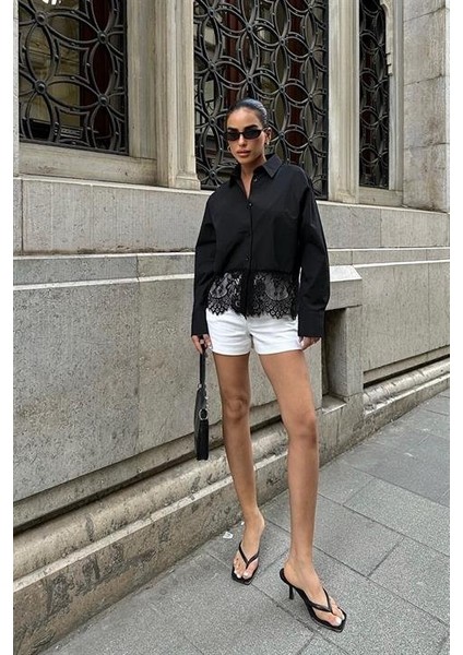 Mottisfashion Andrea Dantel Detay Gömlek 3385-08 fiyatları