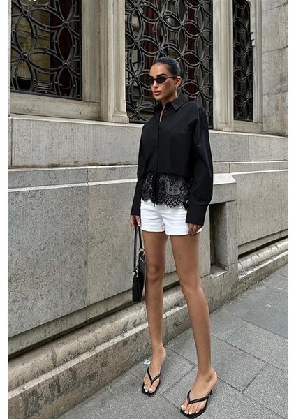 Mottisfashion Andrea Dantel Detay Gömlek 3385-08 fırsatları