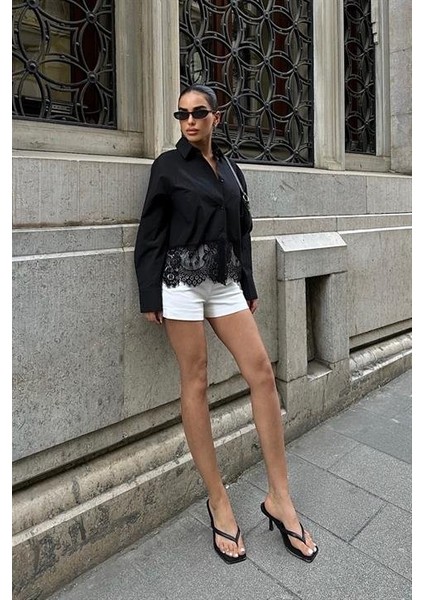 Mottisfashion Andrea Dantel Detay Gömlek 3385-08