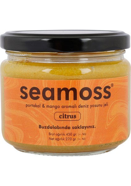 Citrus -Portakal & Mango Aromalı Irlanda Deniz Yosunu Jeli 330ML - Sea Moss, Deniz Yosunu