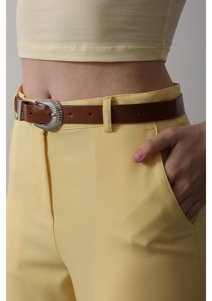 Mottisfashion Kemerli Havuç Pantolon - Sarı modelleri