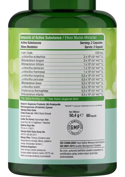 Probiotic 5B 60 Kapsül fırsatları