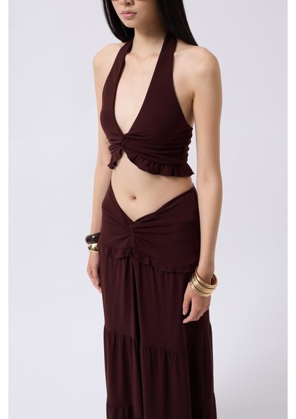 Mottisfashion Düğüm Detay Fırfırlı Crop fırsatları