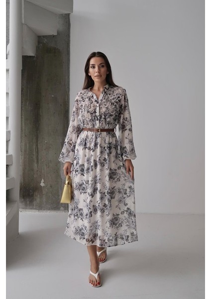 Mottisfashion Siyah Biye Detaylı Elbise