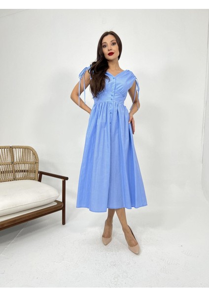 Mottisfashion 5486 Elbise-Dallas Çizgili