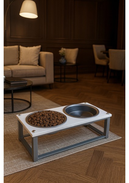 Kedi ve Köpekler Için Sağlıklı Yeme Standı, Paslanmaz Çelik Şık Tasarım ve Kaymaz Ayaklar fiyatları