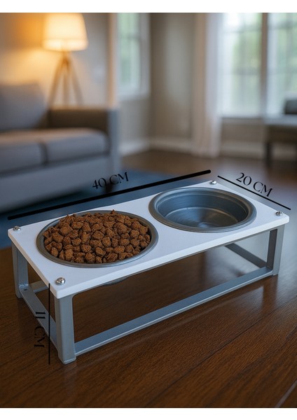 Kedi ve Köpekler Için Sağlıklı Yeme Standı, Paslanmaz Çelik Şık Tasarım ve Kaymaz Ayaklar modelleri